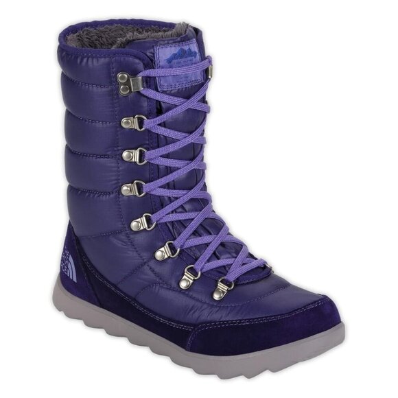 The North Face Thermoball Lace 8” Primaloft Insulated Boots Purple Snow - Picture 1 of 10